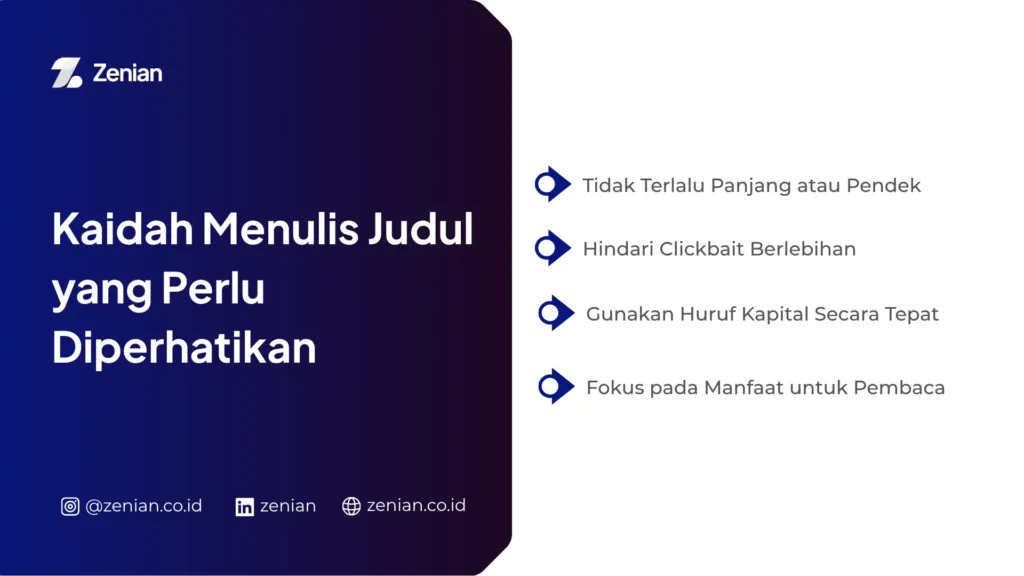 kaidah menulis judul