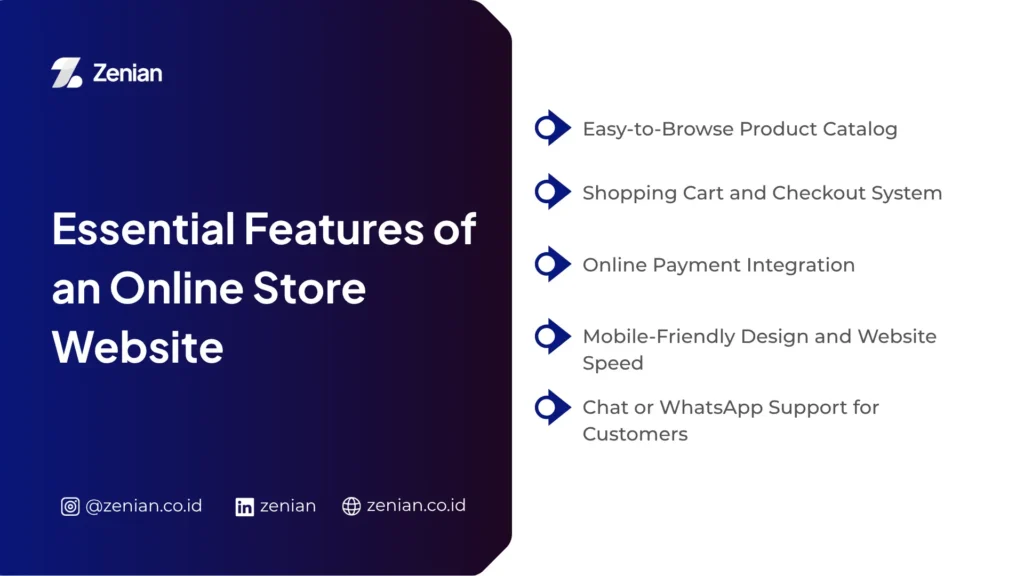 essential features of an online store website