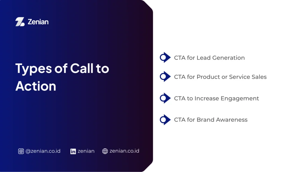 types of call to action